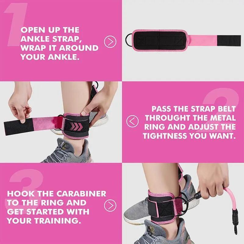 Adjustable Ankle Resistance Bands 5-Pack – Leg & Hip Training Bands For Home Workout, Yoga & Gym Fitness