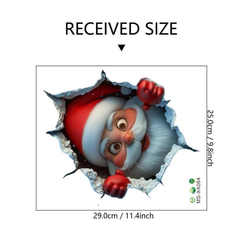 Christmas Creative Broken Wall Cartoon Santa