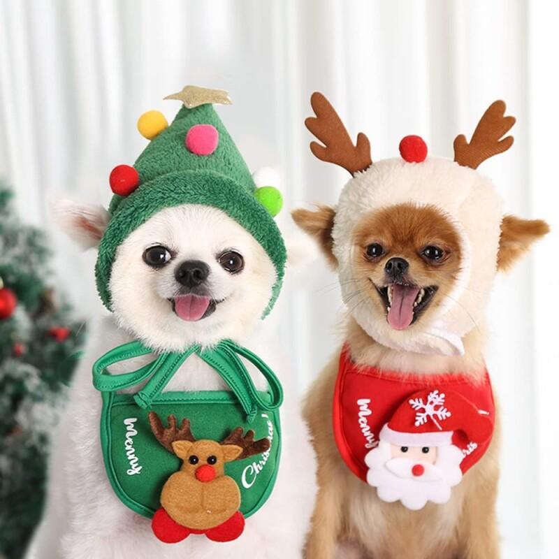 Reindeer Christmas Tree Headwear Hat For Pet