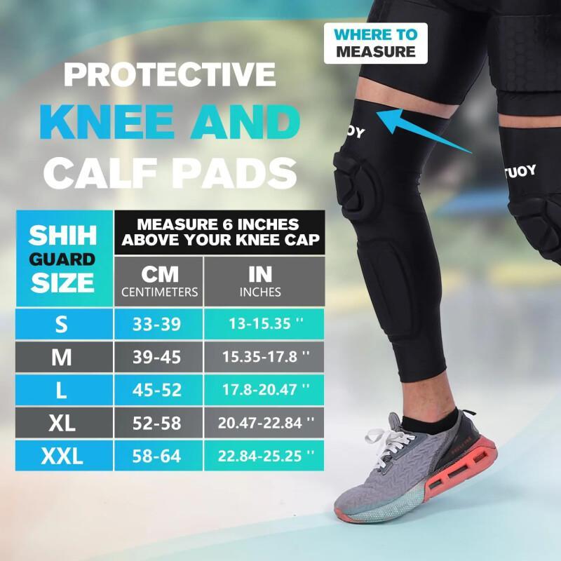Knee & Shin Guard Sleeves – Padded Sports Protection (1 Pair)