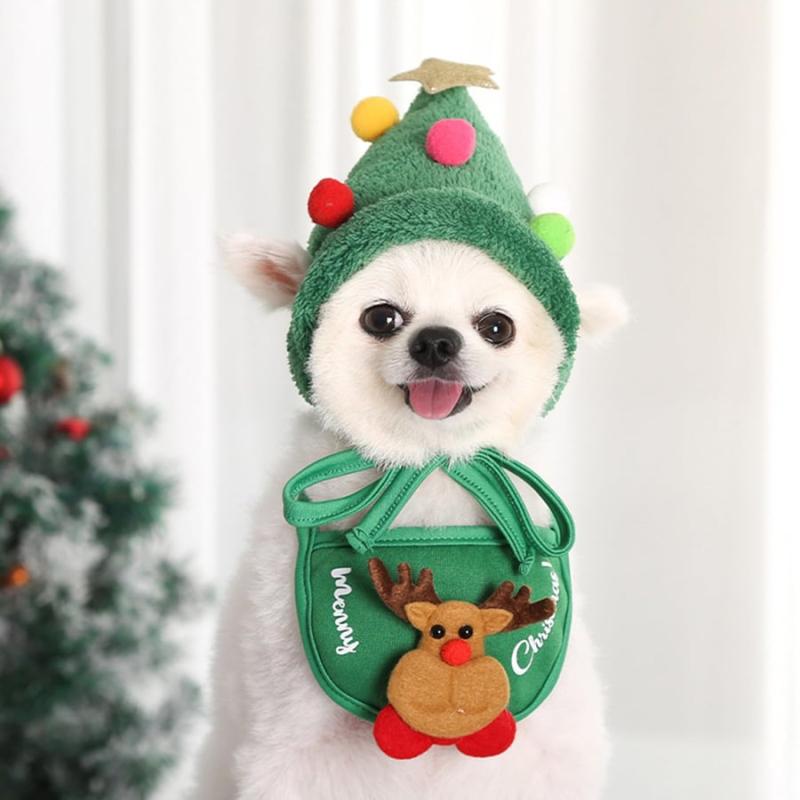 Reindeer Christmas Tree Headwear Hat For Pet