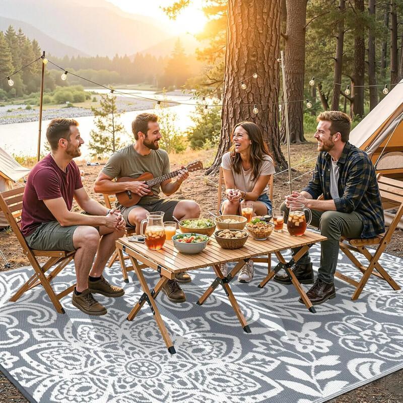 Waterproof Reversible Straw Rug — Heat Insulation For Outdoor Use