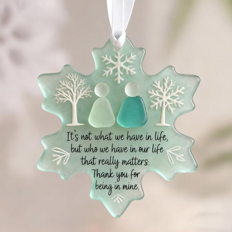 Sea Glass Snowflake Christmas Ornament For Friendship