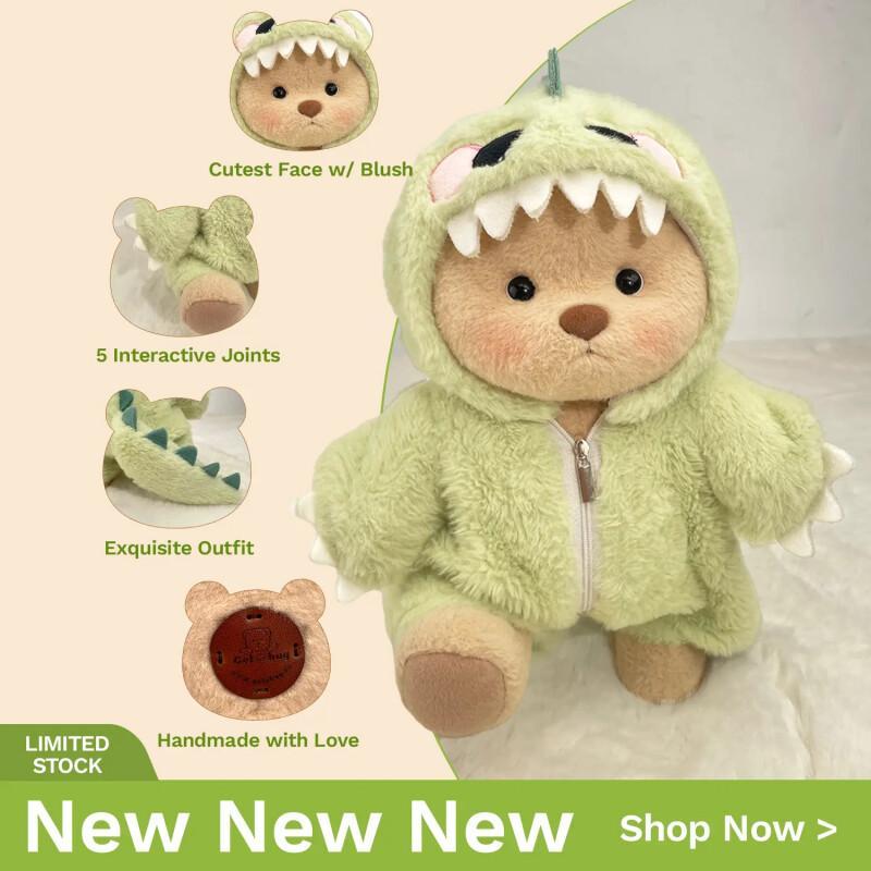 Handmade Jointed Teddy Bear – 12” Poseable Plush