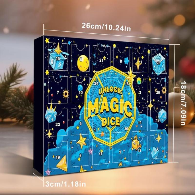 Christmas Dice Advent Calendar For 2025 With 24 Holes & Badges