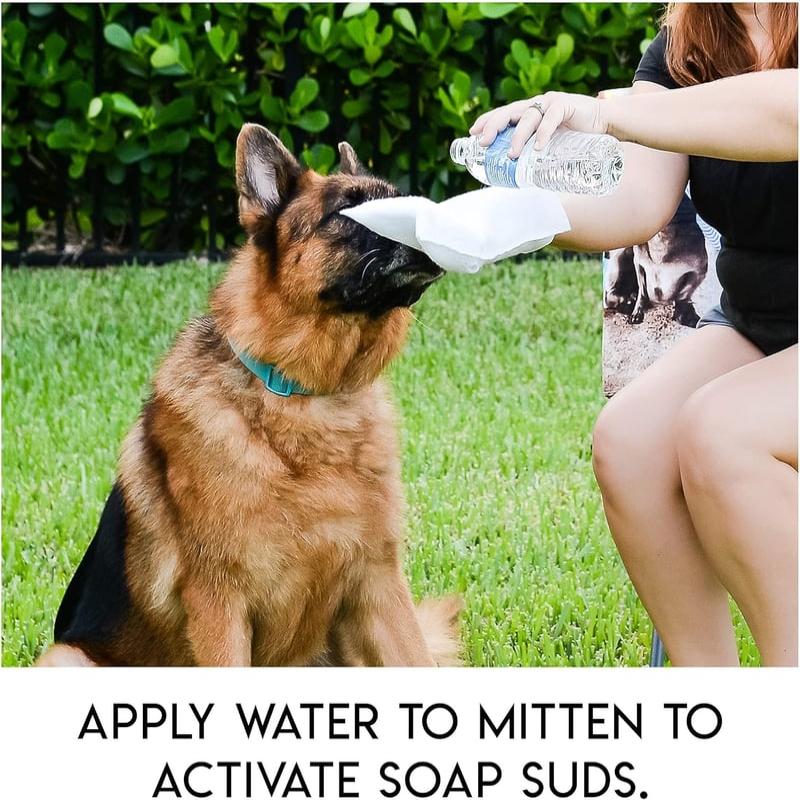 Rinse-Free Dog Shampoo Mitts – Hypoallergenic Pet Bath Wipes