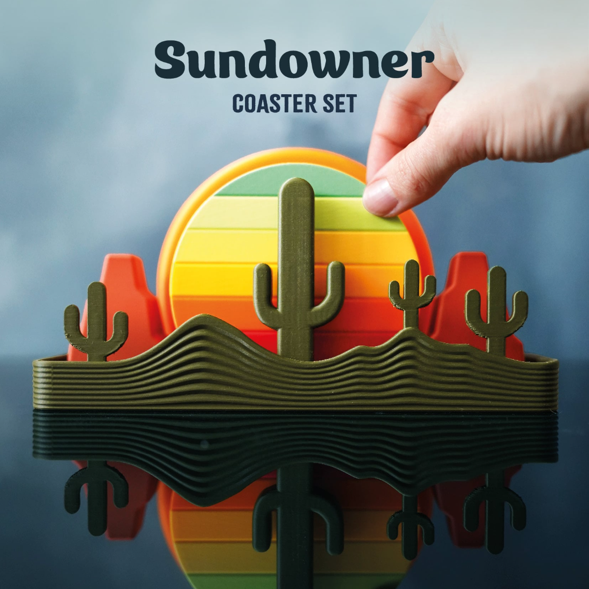 Creative 3D Print Sundowner Coaster Set
