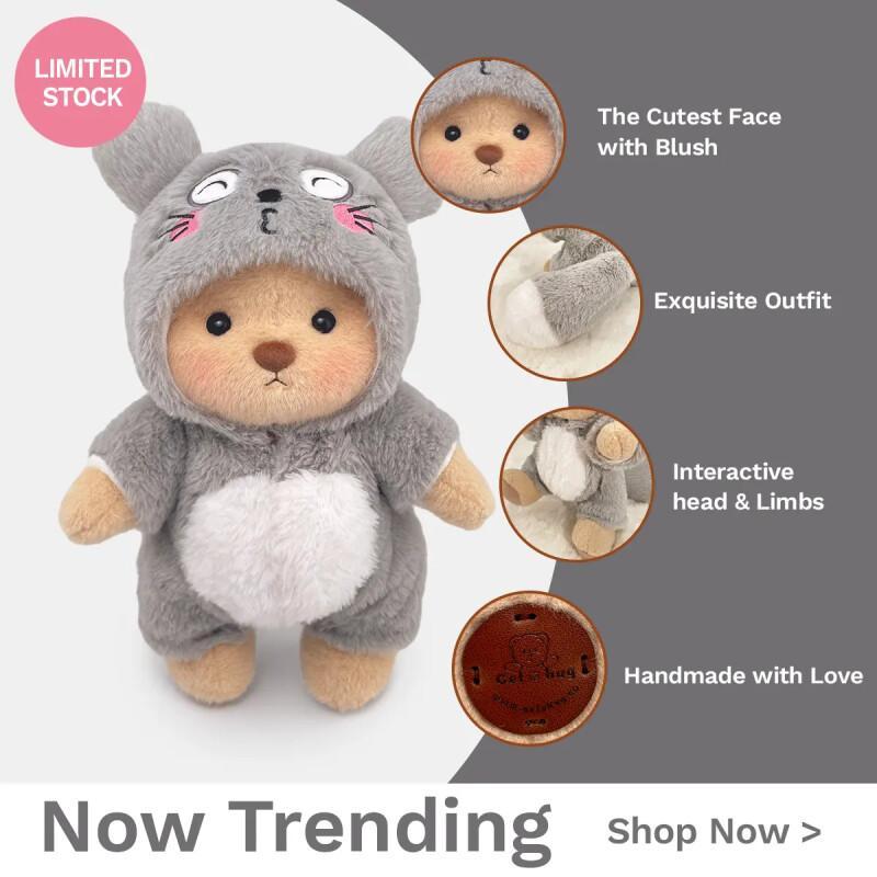 Handmade Jointed Teddy Bear – 12” Poseable Plush