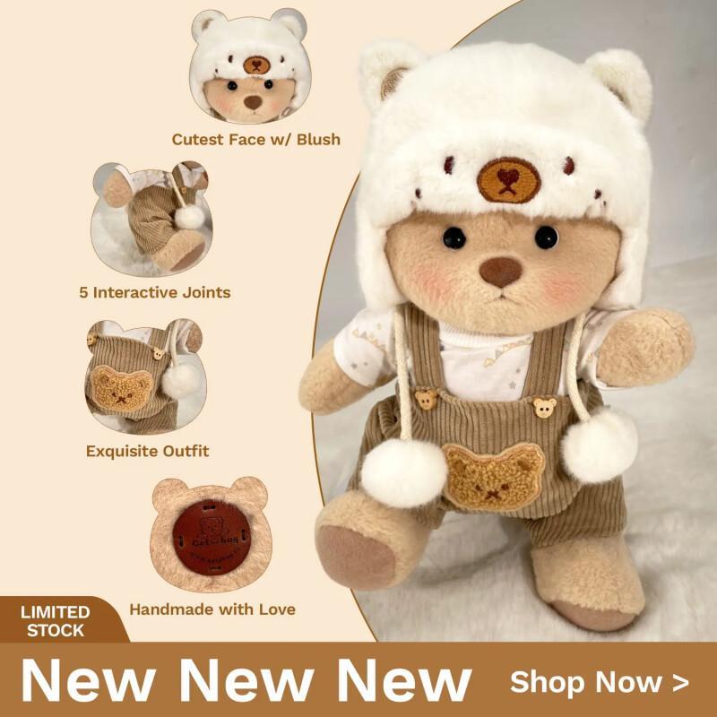 Handmade Jointed Teddy Bear – 12” Poseable Plush