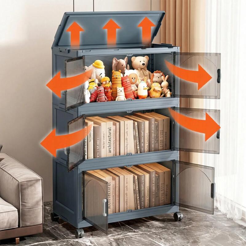 5-Tier Stackable Storage Bins – Collapsible Organizer With Wheels