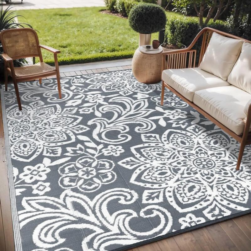 Waterproof Reversible Straw Rug — Heat Insulation For Outdoor Use