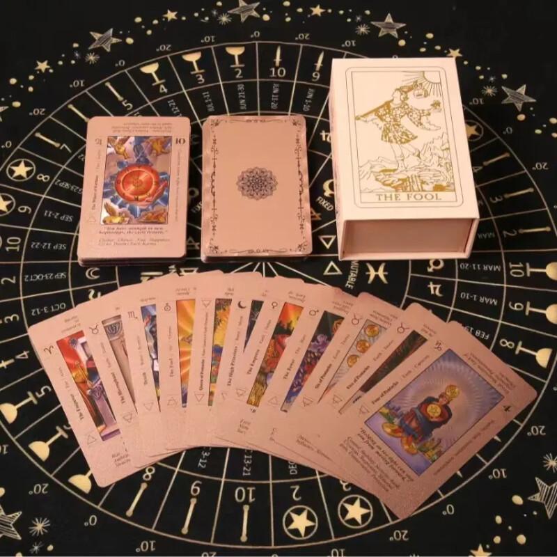 Rose Gold Tarot Deck – Waterproof Cards With Guide Book