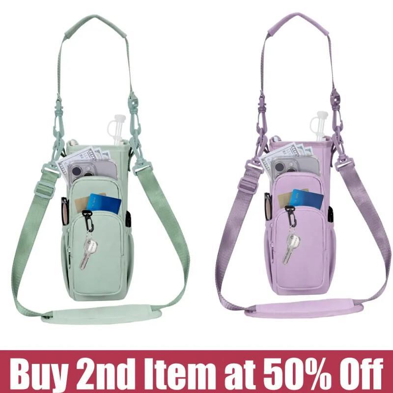 Insulated Water Bottle Carrier – Crossbody Holder With Pocket & Strap