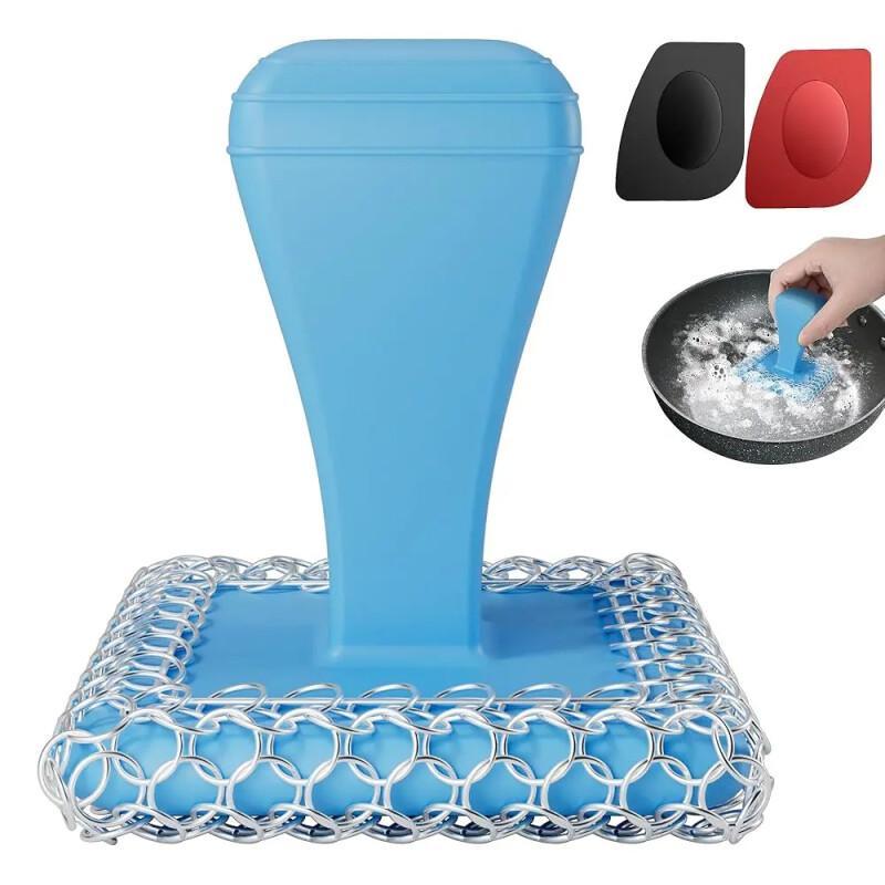 316L Chainmail Cast Iron Scrubber With Handle