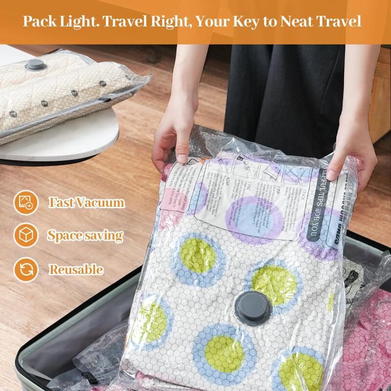 Travel Vacuum Bag Set – 15 Pack With Rechargeable Pump