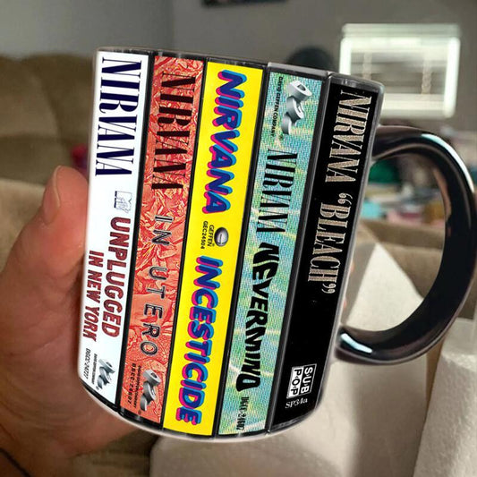 Nirvana Albums Cassette Collection Mug - Retro Music Gift