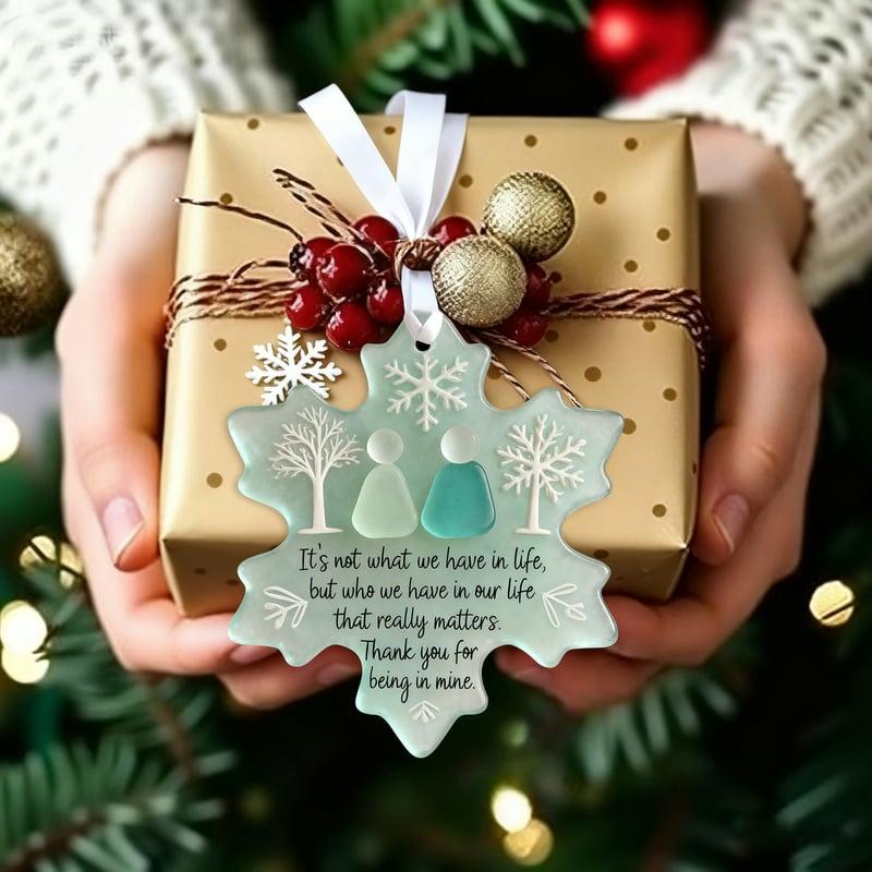 Sea Glass Snowflake Christmas Ornament For Friendship