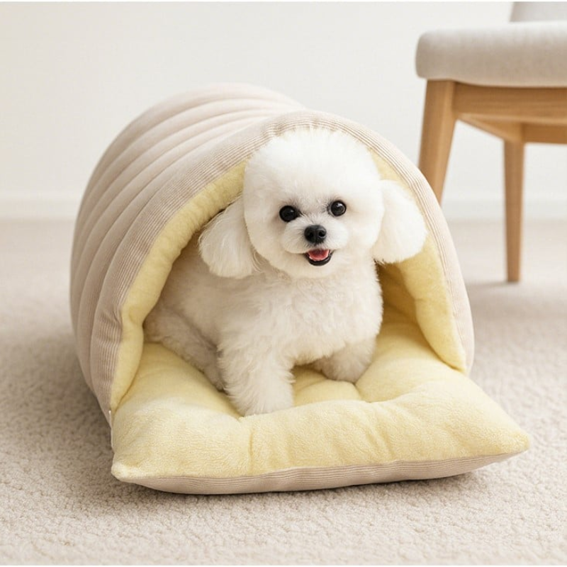 Washable Hooded Cat Bed With Removable Cushion