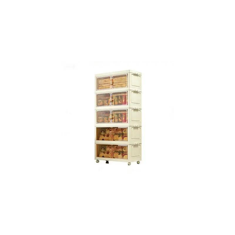 5-Tier Stackable Storage Bins – Collapsible Organizer With Wheels