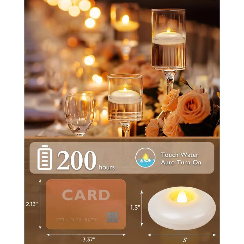 Flameless Floating LED Candles (24 Pack) – Waterproof Tealights