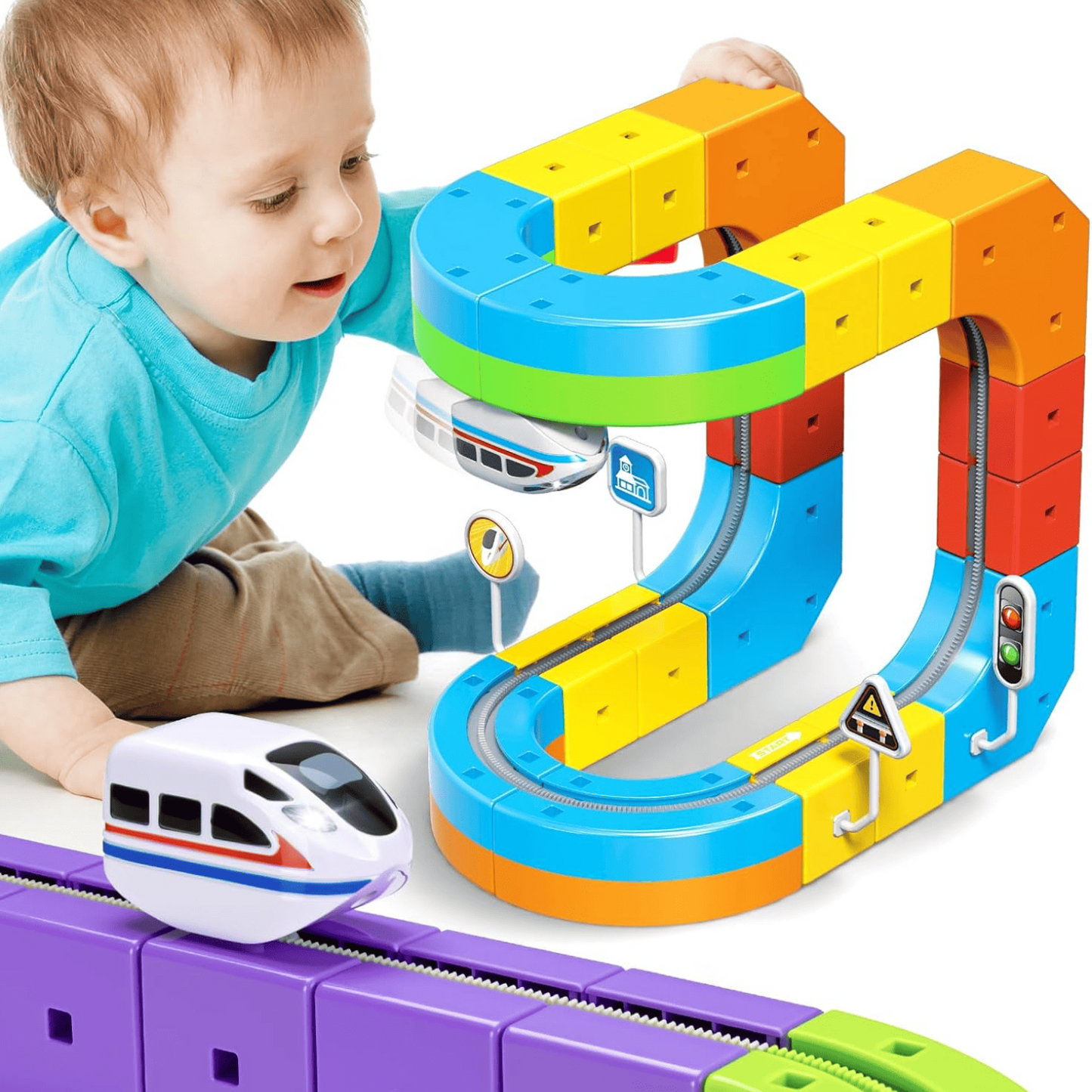 Electric 3D Race Track Set For Kids