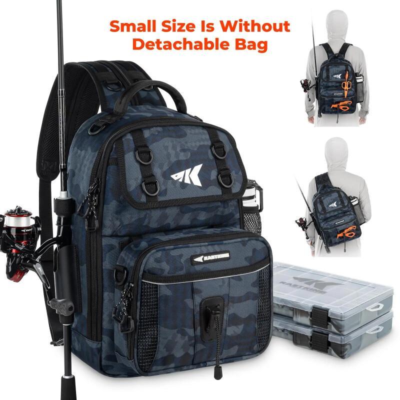 BaitSpace Fishing Sling Bag – Water-Resistant Tackle Storage Backpack With Rod Holder