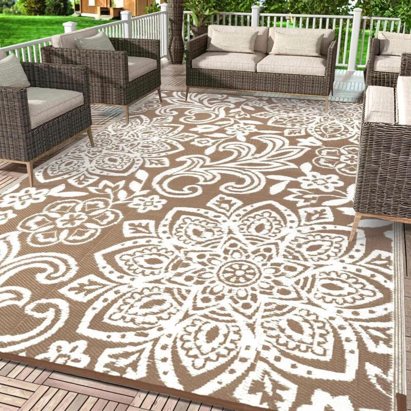 Waterproof Reversible Straw Rug — Heat Insulation For Outdoor Use