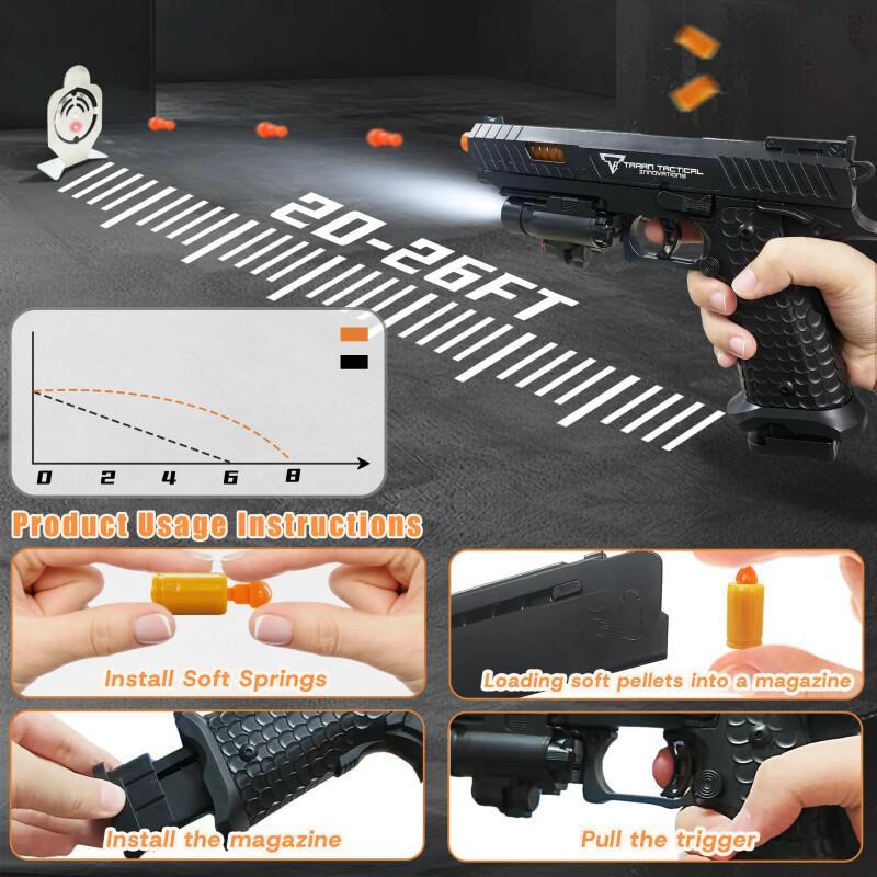 Shell Ejecting Toy Pistol – Soft Bullet Shooting Toy