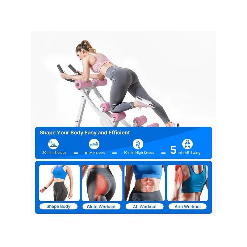 Dual Track Adjustable Ab Trainer Machine With LCD Monitor