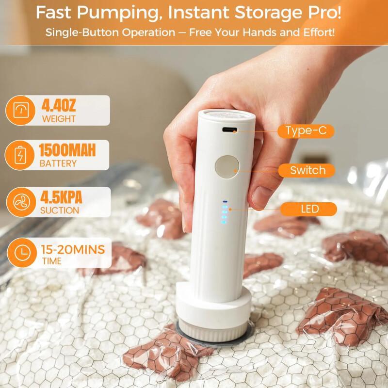 Travel Vacuum Bag Set – 15 Pack With Rechargeable Pump